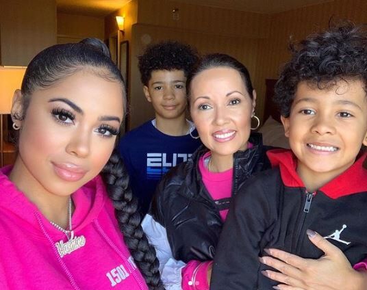 Yasmine with her mother and siblings