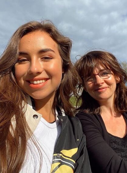 Enola Bedard with her mother