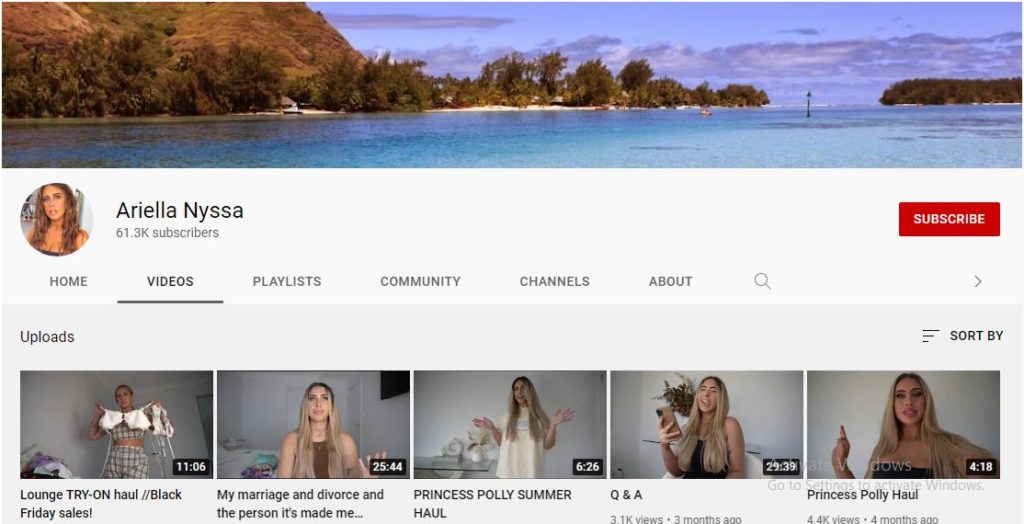 Ariella Nyssa`s Youtube channel