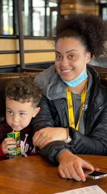 Toriah Lachell with her son