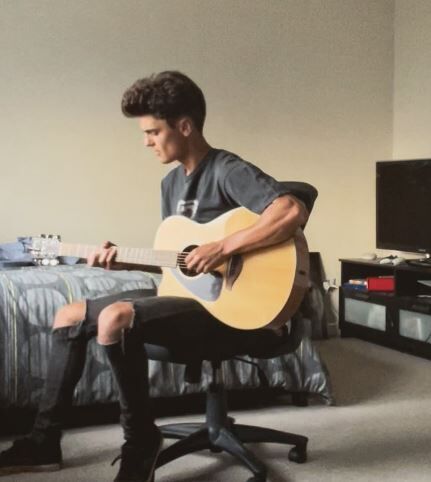 Connor Gosatti likes to play guitar