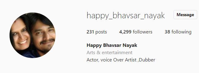 Happy Bhavasar IG handle