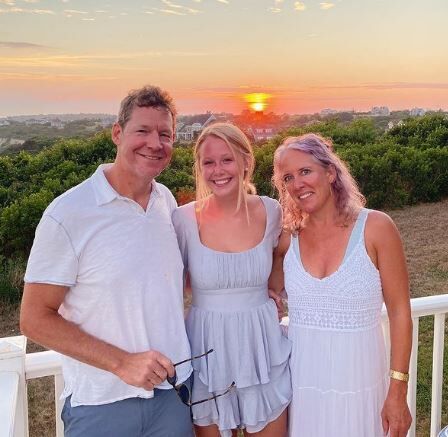 Miranda McKeon with her father and mother