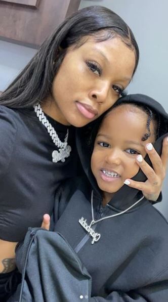 Kayla with her son GrandBabii