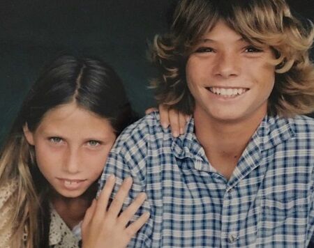 Lily Meola old picture with her brother