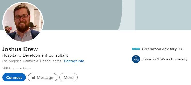 Josh Drew LinkedIn account