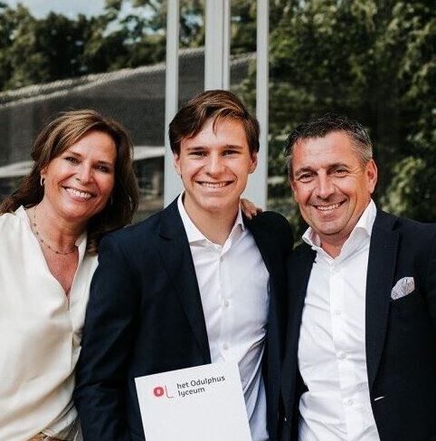 Joes Daemen with his wife Eline Daemen Dekker and son Oliver Daemen