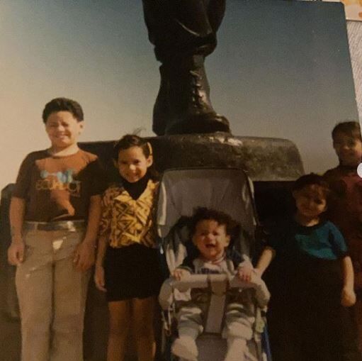 Childhood photo of Javi Gonzalez with his siblings