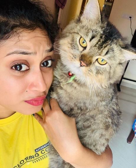 Janaki Sudheer has a pet cat