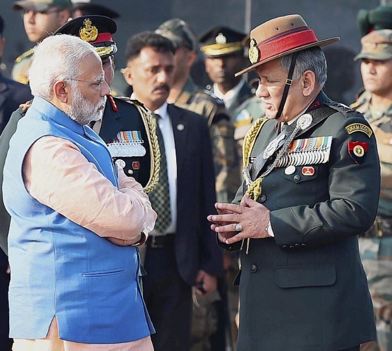 Bipin Rawat with Narendra Modi