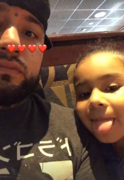 Javi Gonzalez with his daughter