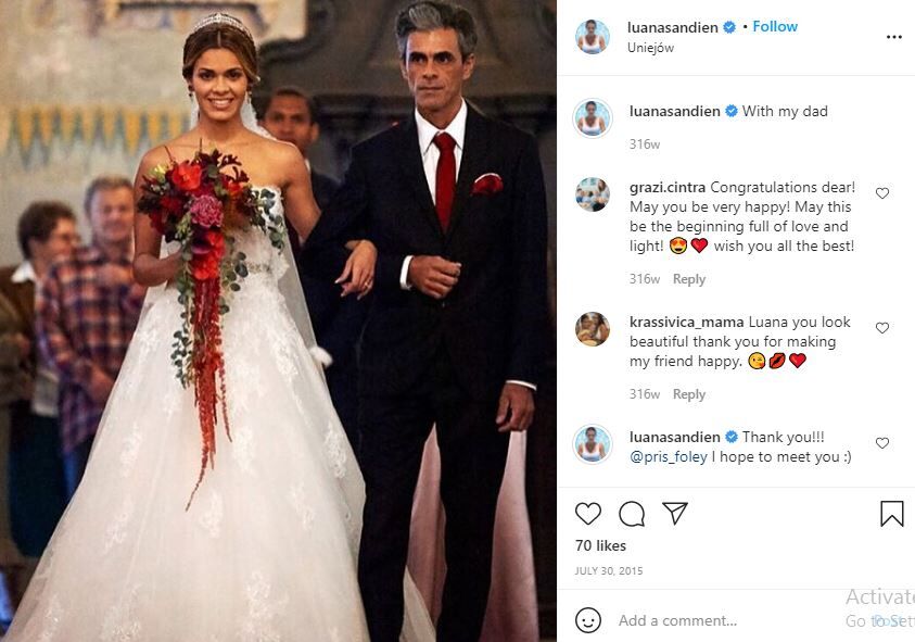 Luana Sandien with her dad