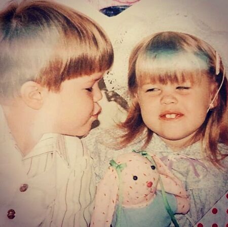 Sam Brinton with his sister in his childhood.