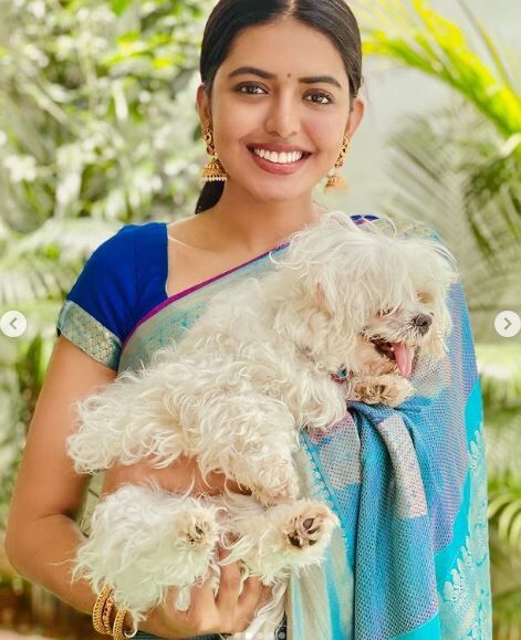 Shivani Rajasekhar with her pet dog Ola