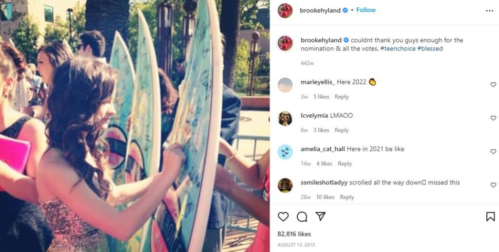 Brooke`s first IG post