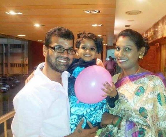 Thadi Balaji with his daughter and ex wife