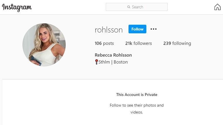 Rebecca Rohlsson`s Instagram account