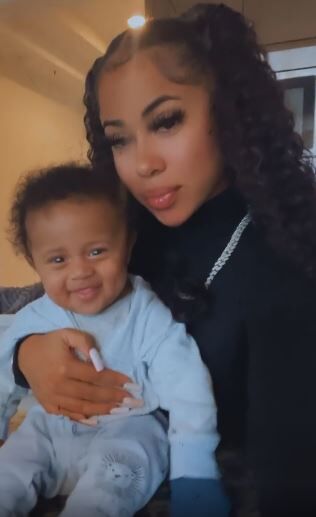 Yasmine with her son
