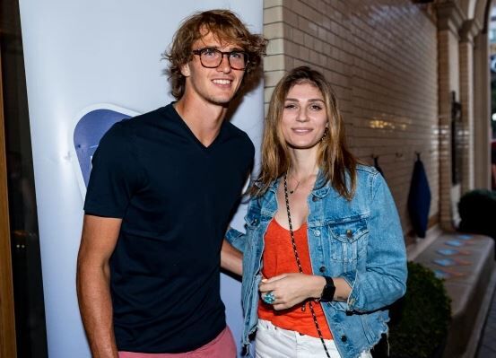 Olga Sharypova with her ex-boyfriend Alexander Zverev