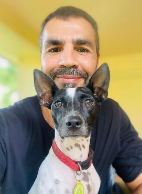 Noa with his pet dog