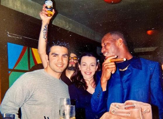 An old photo of Ojani with his friends