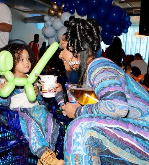 Ari Fletcher with her son