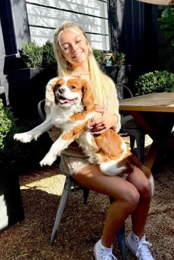 Quinn with her pet dog