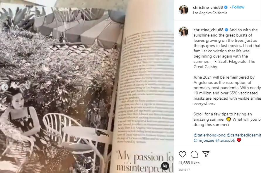 Christine Chiu article was published on Tatler Hongkong magazine