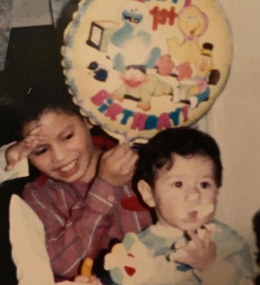 Javi Gonzalez`s childhood photo with his brother