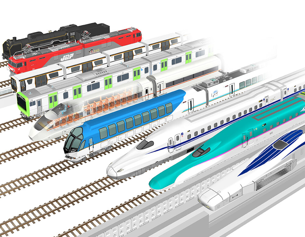 電車の中間 鉄道のひみつ 透視図イラスト 電車の中間 鉄道のひみつ 透視図イラスト