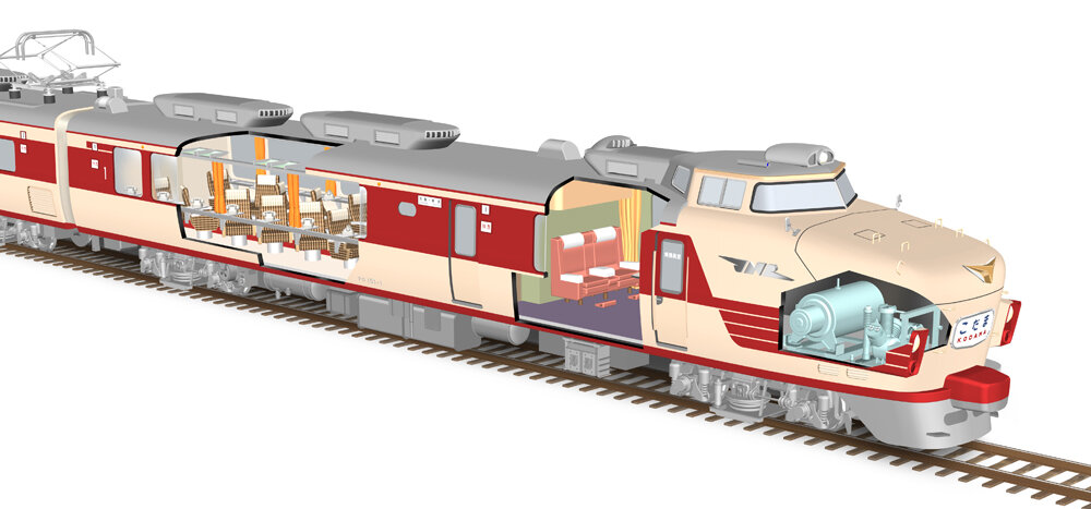 ○日本国有鉄道（国鉄） 151系クロ151-1特急形電車 こだま ビジネス