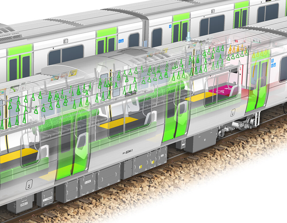 電車の中間 Jr山手線e235系 のりものの透視図イラスト