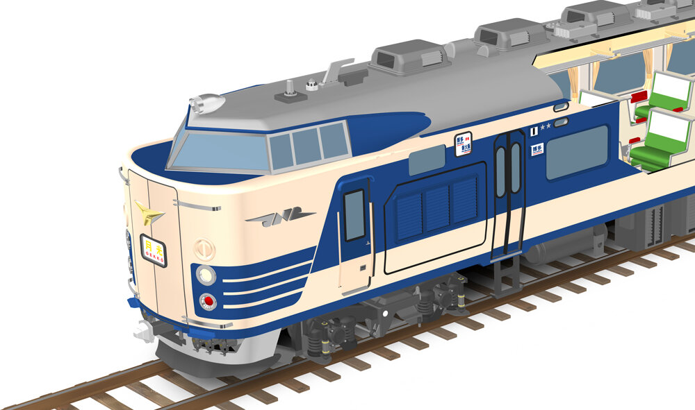 ○日本国有鉄道（国鉄） クハネ581系35 寝台特急電車（月光