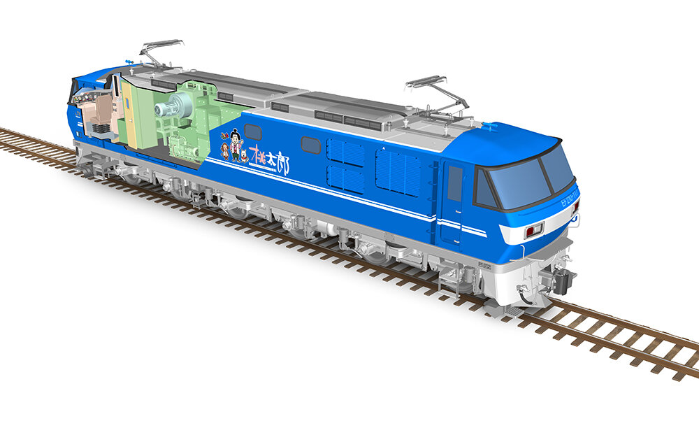 ○JR貨物EF210-117形電気機関車 桃太郎 : のりものの透視図イラスト