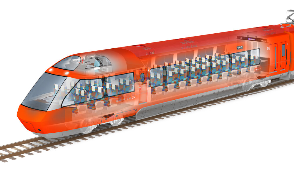 ○小田急電鉄ロマンスカーGSE（70000形）1号車：70351（Tc2
