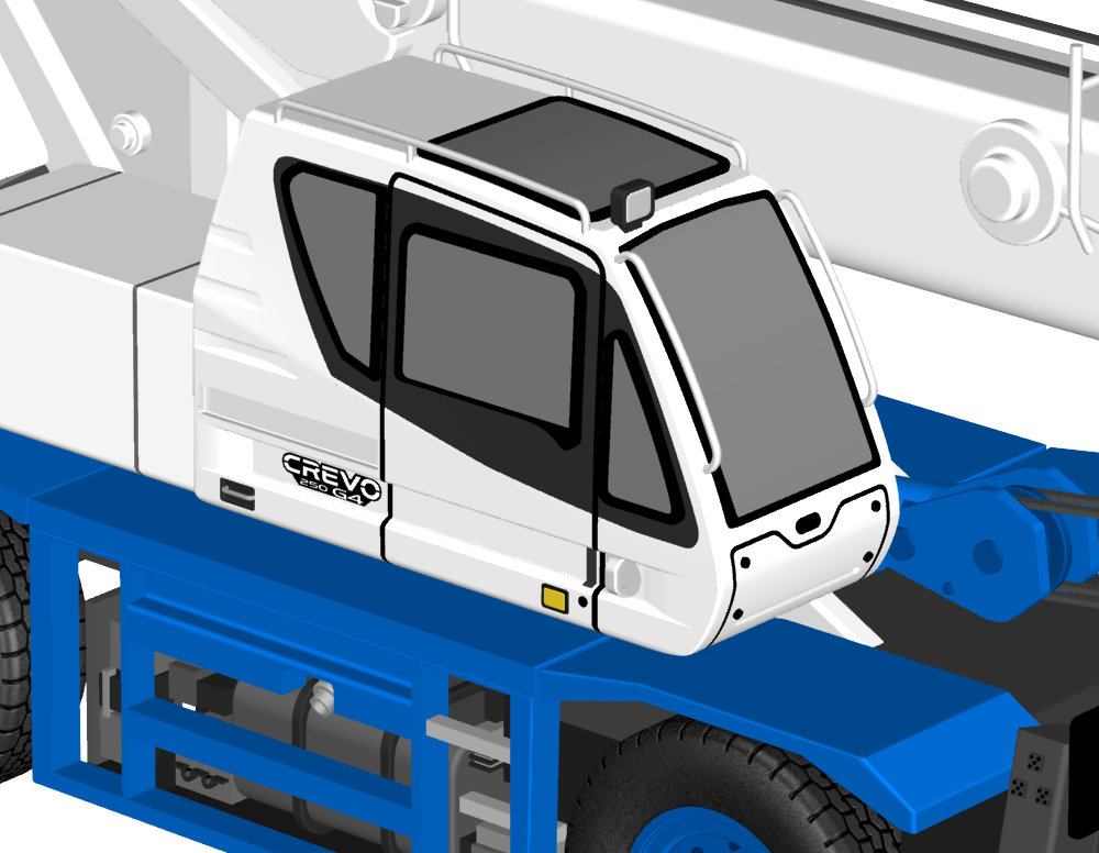 工事車両 ラフテレーンクレーン Crevo 250 G4 透視図イラスト