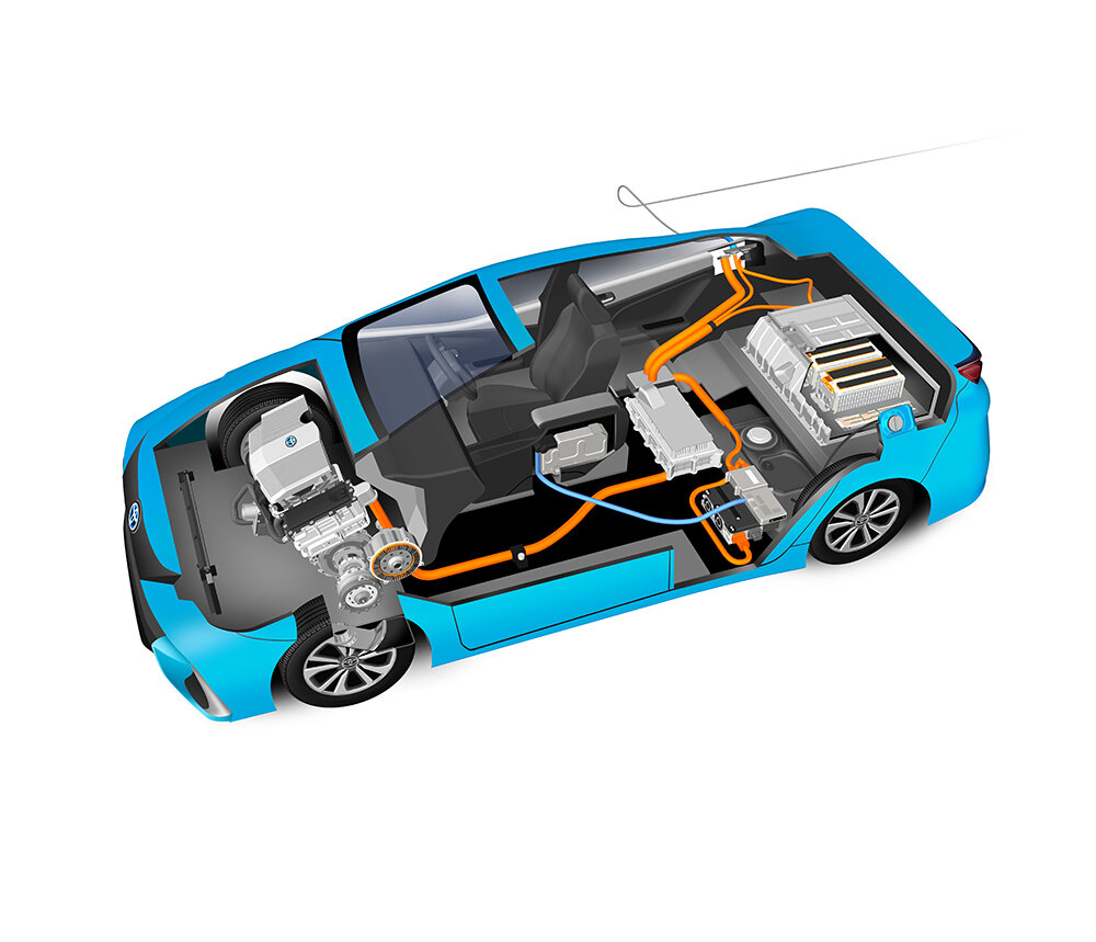 車の中間 プリウスphv 透視図イラスト 車の中間 プリウスphv 透視図イラスト