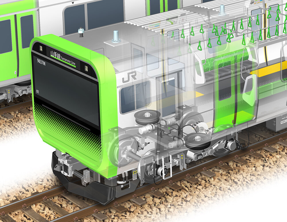 電車の中間 Jr山手線e235系 のりものの透視図イラスト