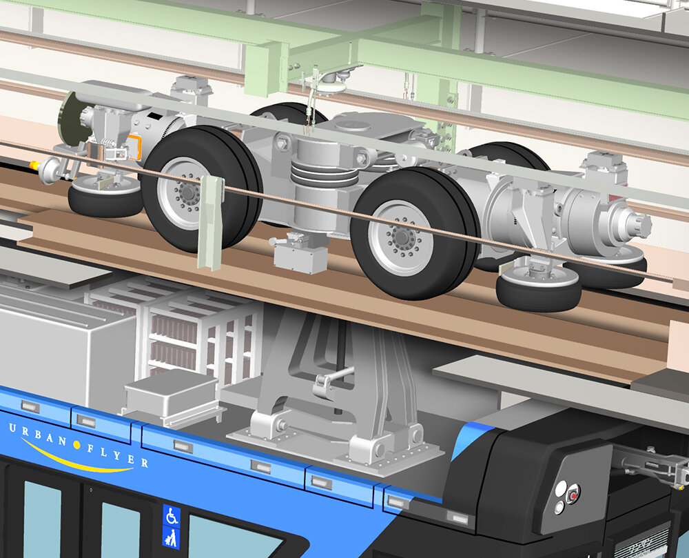 電車の中間 千葉都市モノレール0系 のりものの透視図イラスト