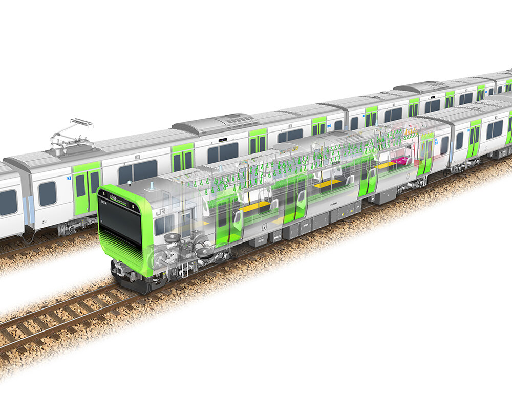 電車の中間 Jr山手線e235系 のりものの透視図イラスト