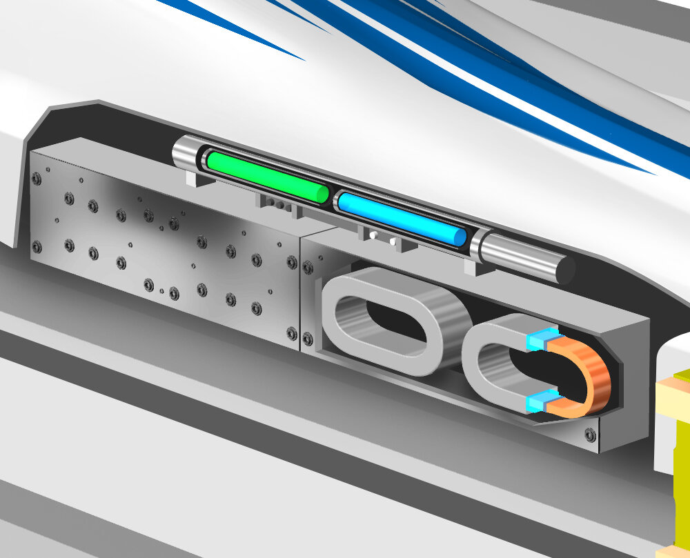 電車の中間 中央新幹線リニアモータカー L0 系 透視図イラスト