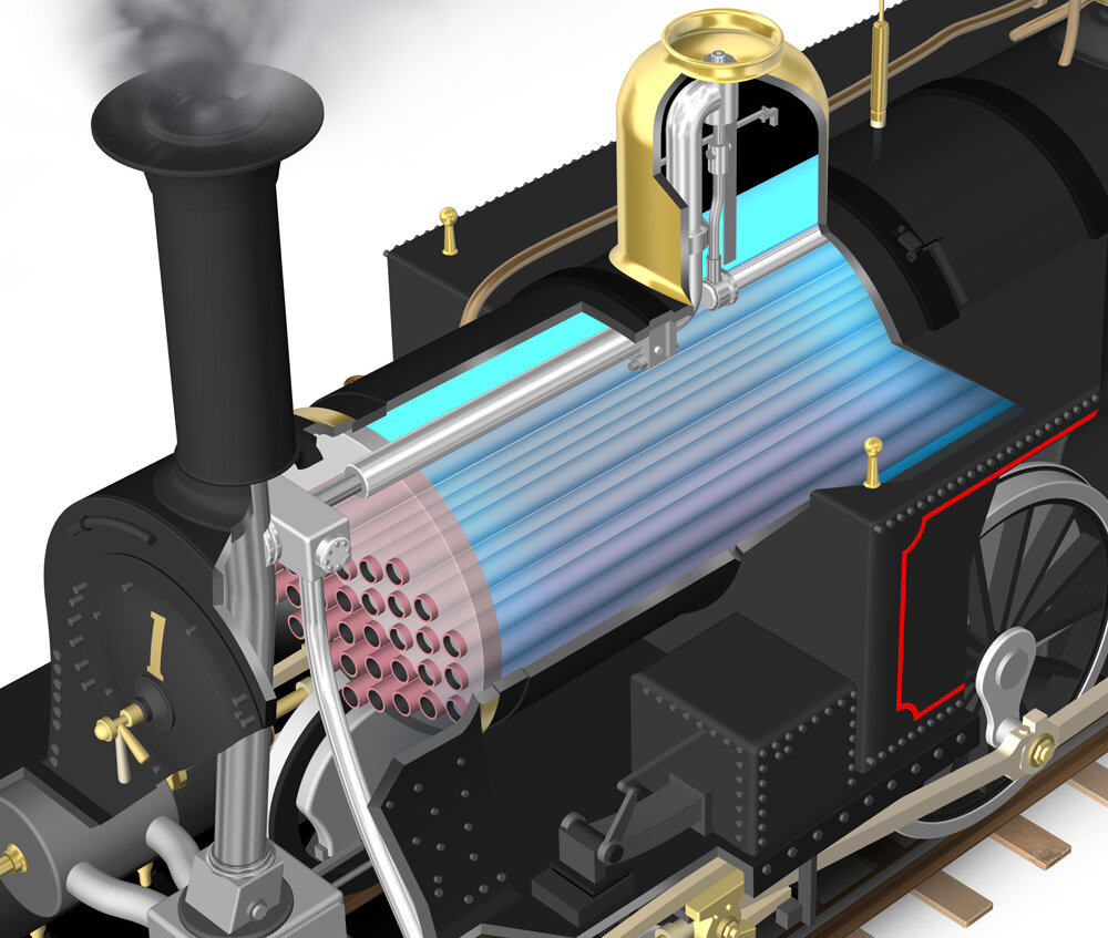 ○日本国有鉄道（国鉄）150形蒸気機関車 : のりものの透視図イラスト
