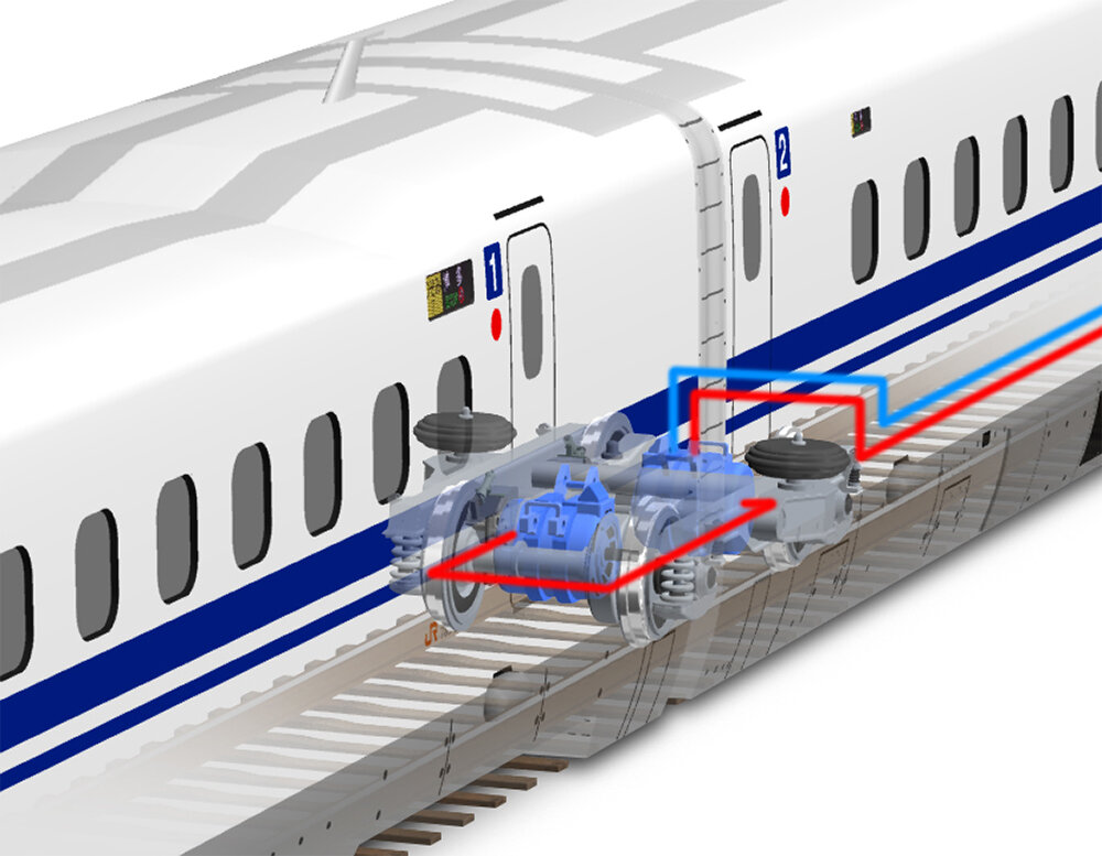 電車の中間 新幹線のぞみn700a 透視図イラスト 電車の中間 新幹線のぞみn700a 透視図イラスト