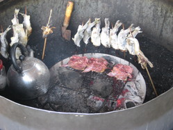 岩魚、鮎、ウズラ