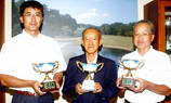 敬老の日杯優勝の左から足立さん・藤田さん・弓場さん