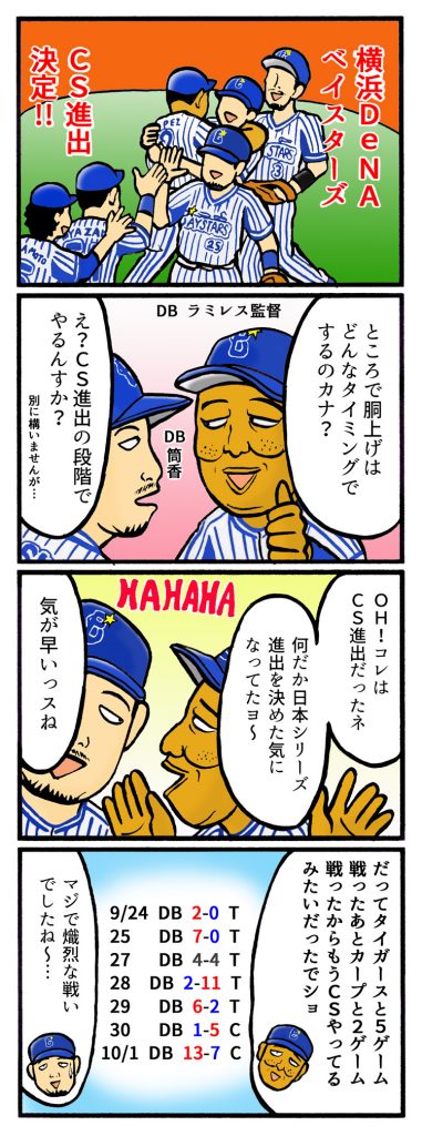 横浜DeNA、筒香ソロなどでCS進出！