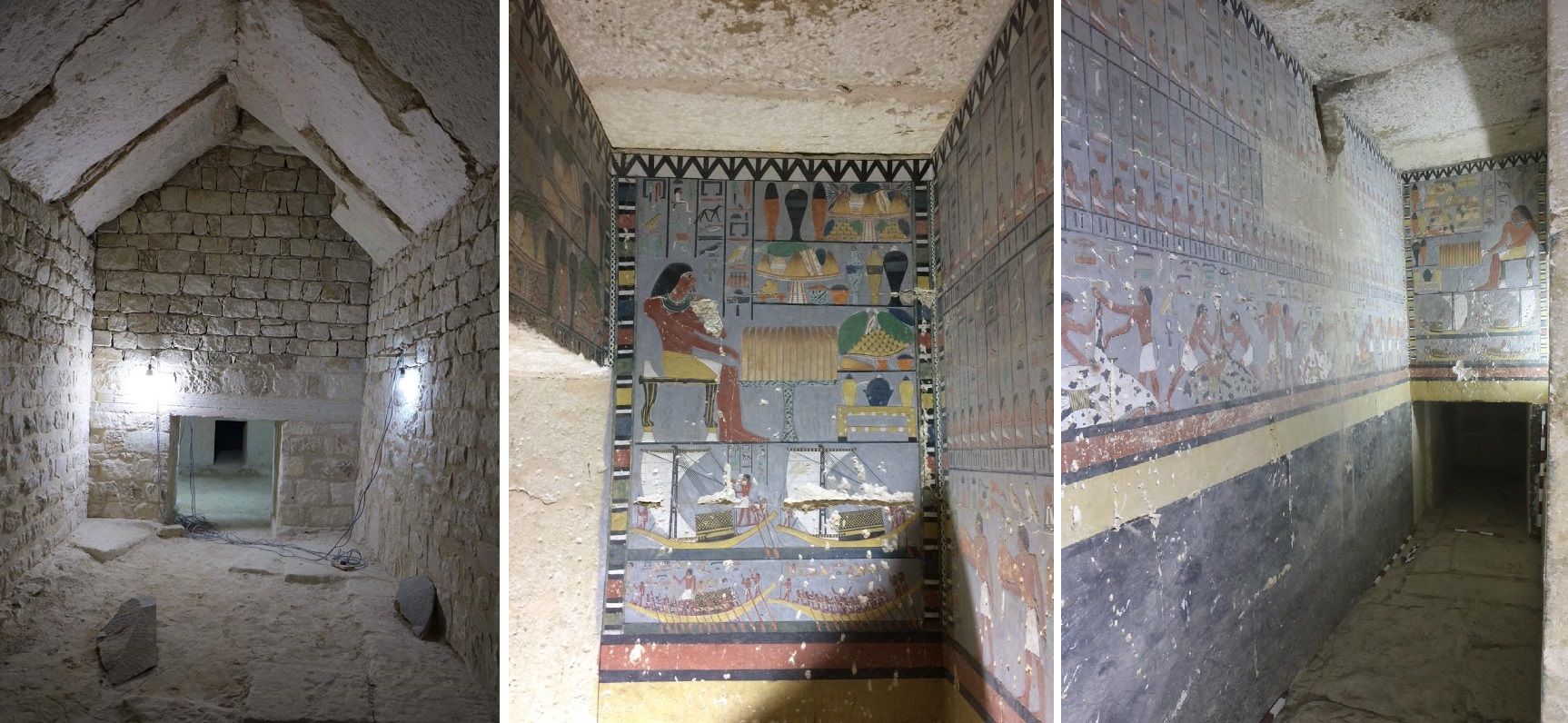 サッカラでの新しい墓や王妃のピラミッド発見 生中継されたミニヤの墓
