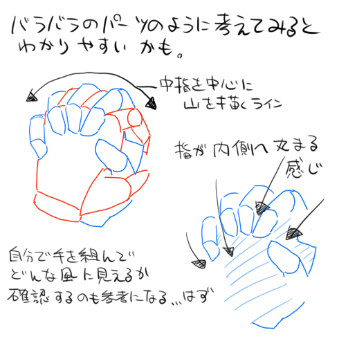 恋人繋ぎ 描き方