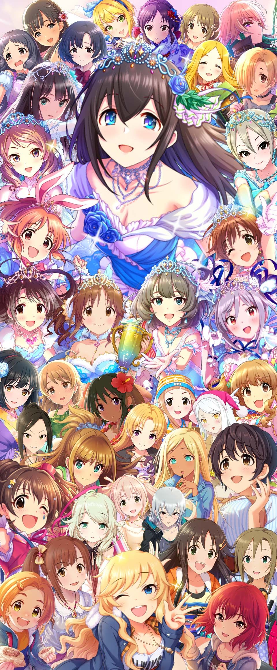 ５周年から恒例のモバマスログボ集合絵１０周年版全体 アニメのまとめはここでおk
