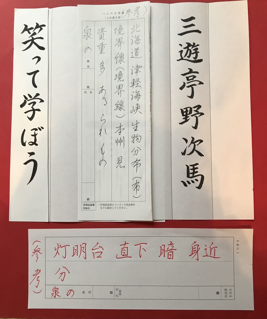 日本書道教育学会 書道 ペン字 「ペンの力」4月号 参考手本 : 美文字整形 ボールペン字 筆ペン 書道 水書道
